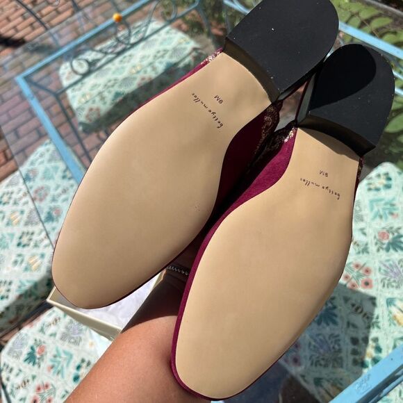 Anthropologie Bettye Muller Fortune Embroidered Suede Mules NIB - Picture 6 of 10